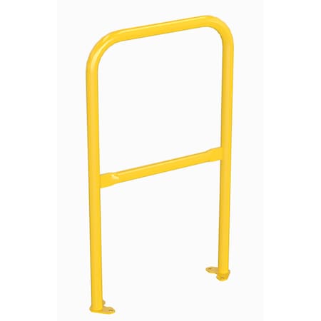 Vestil Steel Pipe Safety Railing with Welded Baseplate 2 Ft. Length Yellow VDKR-2-BP-YL